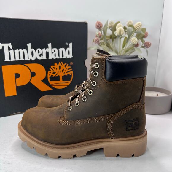 Timberland PRO Sawhorse 6" Composite Safety Toe Boots Brown Men 5.5M NWB - Picture 4 of 10